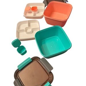 Freshmage Salad Lunch Containers To Go - 2 Pack (Pink & Green)